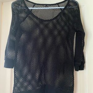 Black mesh top